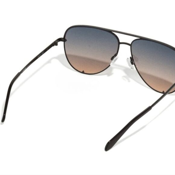 Quay Australia High Key Aviator Sunglasses- Black Frame/Grey Coral Gradient Lens main image 9